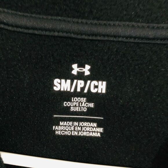 Brand‎ New Men's Under Armour Big Logo Fleece Black Hoodie Size Small - Picture 3 of 7
